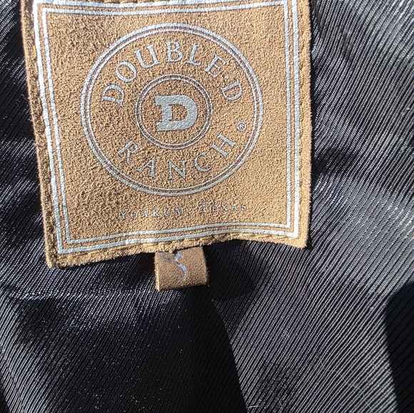 Double D Ranch Black Leather Jacket with Blue Stone and Embroidery Zuni Dreams - Picture 10 of 14